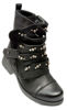 Botki Biker Boots z ociepleniem Czarne /F6-2 3795 S348/