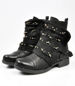 Botki Biker Boots z ociepleniem Czarne /F6-2 3795 S348/