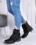 Botki Biker Boots z ociepleniem Czarne /F6-2 3795 S348/