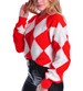 Gruby rudo biały sweter damski /A6-1 UB439 U1391/
