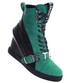 Damskie trampki sneakersy na koturnie Seastar Green- black /A1-3 15100 T937/