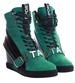 Damskie trampki sneakersy na koturnie Seastar Green- black /A1-3 15100 T937/