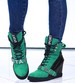 Damskie trampki sneakersy na koturnie Seastar Green- black /A1-3 15100 T937/