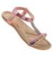 Różowe sandały z kolorowymi kamieniami /G5-3 8173 S200/