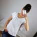 Biała bluzka, koszulka z sercem /D8-2 Cx37 S101/ 