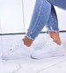 Białe trampki sneakersy na platformie /E10-3 12440 T592/ 