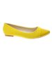 Żółte balerinki damskie z lakierowanymi noskami /E2-2 4885 S/