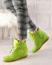 Trampki sneakersy na koturnie OUTLET Neon Green /C6-1 3825 S098/