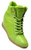 Trampki sneakersy na koturnie OUTLET Neon Green /C6-1 3825 S098/