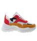 Zamszowe buty sportowe na platformie White-Red /B2-2 6097 S395/