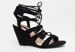 Czarne sandały na koturnie lace up /A6-2 AB71 s217/