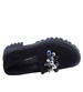 Wsuwane czarne loafersy damskie z kamieniami /E3-3 14644 T640/