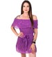 Zwiewna fioletowa lenia sukienka hiszpanka H-2 UB78 K29