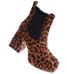 Botki damskie na platformie Leopard /A4-1 16842 G382/