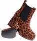 Botki damskie na platformie Leopard /A4-1 16842 G382/