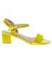 Żółte sandały damskie na niskim słupku /X2-5 8256 S115/