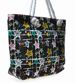Duża czarna torba Shopper Bag z kolorowym printem /TR183 S099/