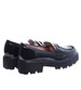 Wsuwane czarne loafersy damskie na platformie /G11-2 14650 T640/