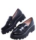 Wsuwane czarne loafersy damskie na platformie /G11-2 14650 T640/