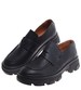 Czarne loafersy damskie /D3-2 16844 G242/