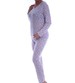 Biało różowa piżama z długimi rękawami /H2-K43 P85 S195/