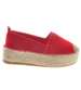 Czerwone espadryle na wysokiej platformie /X3-4 8232 S183/