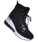 Sportowe trampki sneakersy z tkaniny Czarne /D1-2 10724 T987/