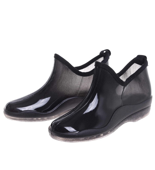 Damskie czarne kalosze z krótką cholewką /G2-1 18251 T392/