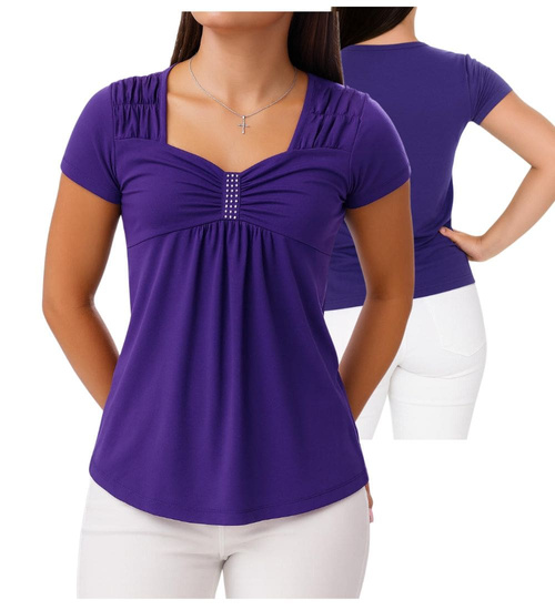 Fioletowa koszulka bluzka damska /H2-K19 UB957 S0/