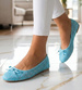 Niebieskie balerinki z koronki /G2-2 5065 S037/