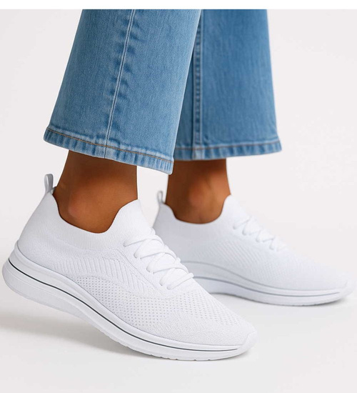 Białe wsuwane buty sportowe /H2 17270 W101/