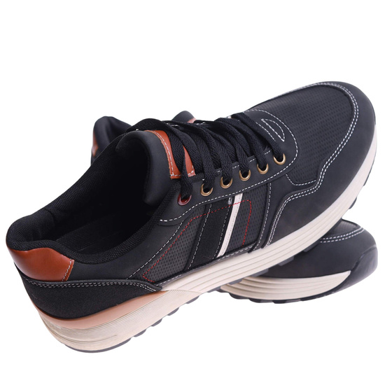 Czarne męskie buty sportowe /C4-1 17355 T582/