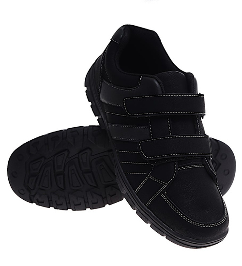 Czarne męskie buty sportowe na rzepy /G9-3 16669 T388/