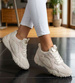 Beżowe buty sportowe sneakersy /C6-3 18822 W298/