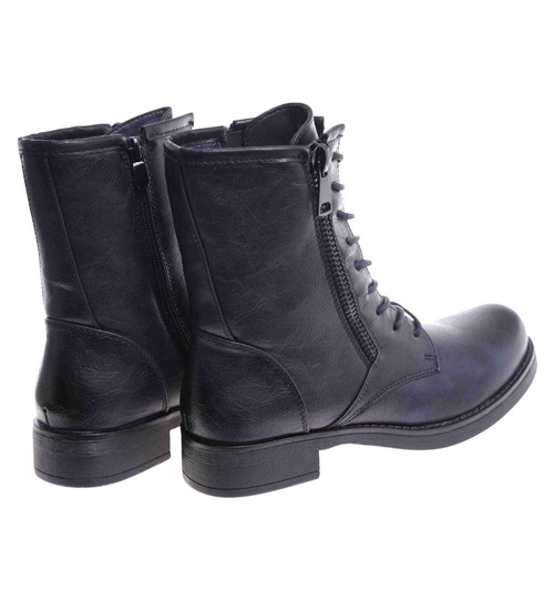 Granatowe botki ocieplane workery damskie /i5-2 h2 18400 W282/