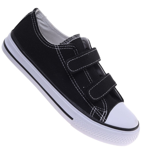 Czarne tenisówki dla dziewczynki na rzepy /E7-2 18637 T286/