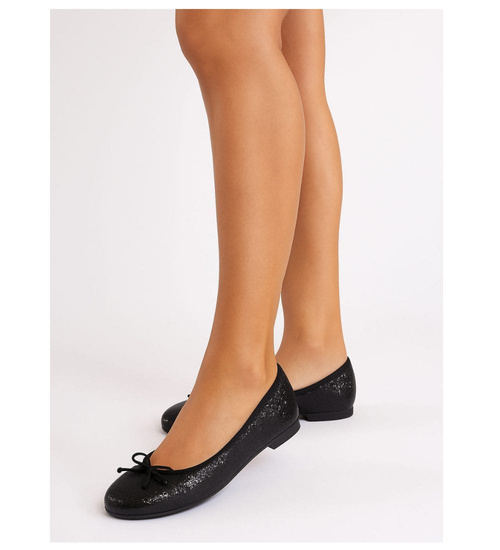 Baleriny damskie czarne klasyczne błyszczące /A1-2 17869 G8-6 +h2/