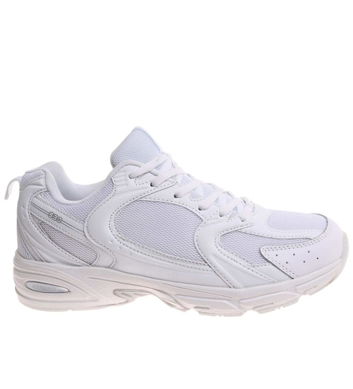 Wiązane białe buty sportowe męskie /E3-3 17968 W381/