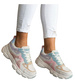 Sznurowane buty sportowe z pastelowymi dodatkami /A4-1 8767 W235