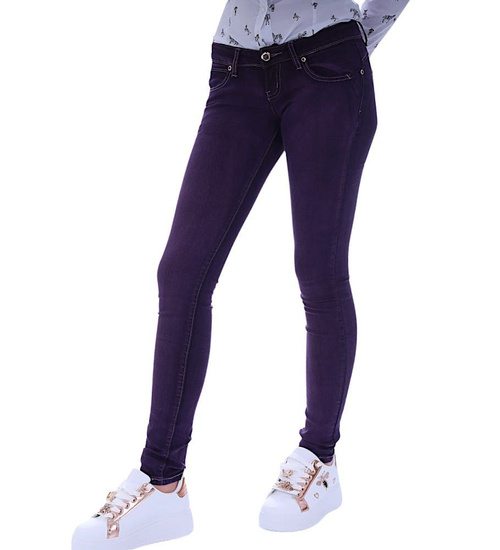 Fioletowe jeansowe spodnie damskie /H2 UB837 S4/