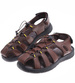 Ciemno brązowe męskie sandały na rzepy /D3-3 16459 S236/