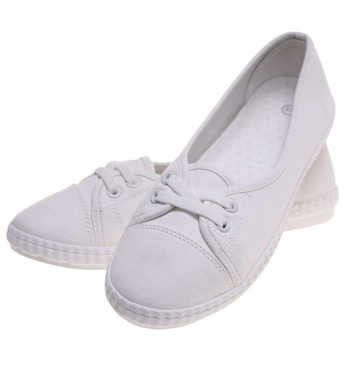 Wsuwane białe tenisówki damskie /G3-2 18835 T189/