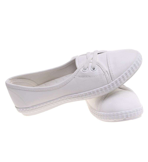 Wsuwane białe tenisówki damskie /G3-2 18835 T189/