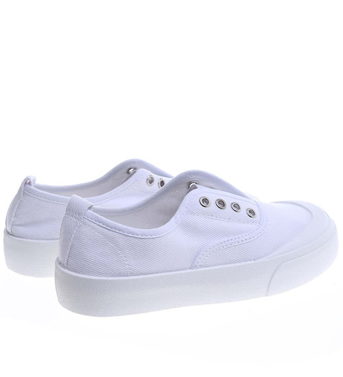 Wsuwane białe trampki na platformie /A10-3 14076 S260/