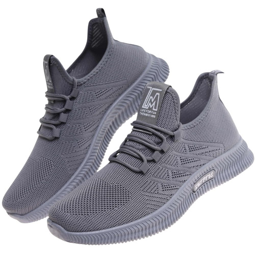 Wkładane męskie szare buty sportowe /C4-1 17997 GF285 +h2/