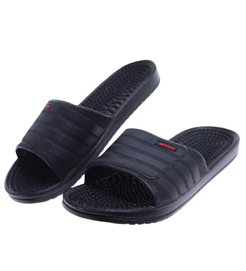 Wodoodporne czarne klapki męskie fakirki /D3-1 17431 T182/