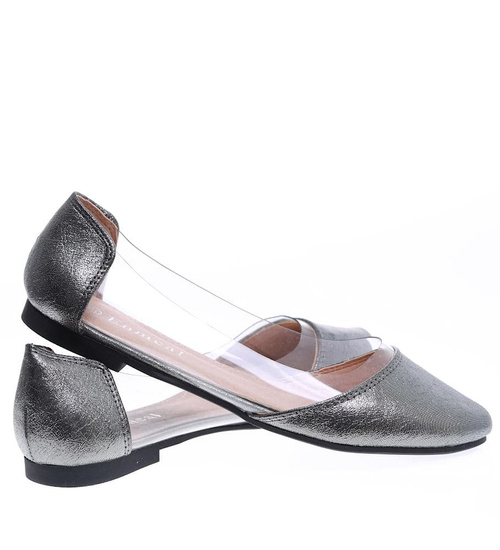 Transparentne srebrne balerinki /G4-2 15847 T190/