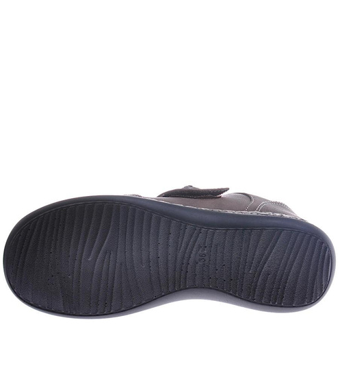 Brązowe półbuty damskie na rzep /A5-2  11198 T230/