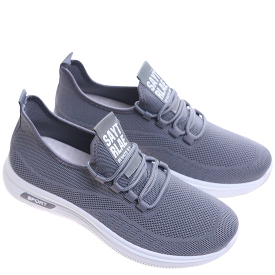 Wsuwane ażurowe szare męskie buty sportowe /A1-2 17762 GF285/