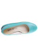 Skórzane turkusowe balerinki damskie /A4-2 SR86/